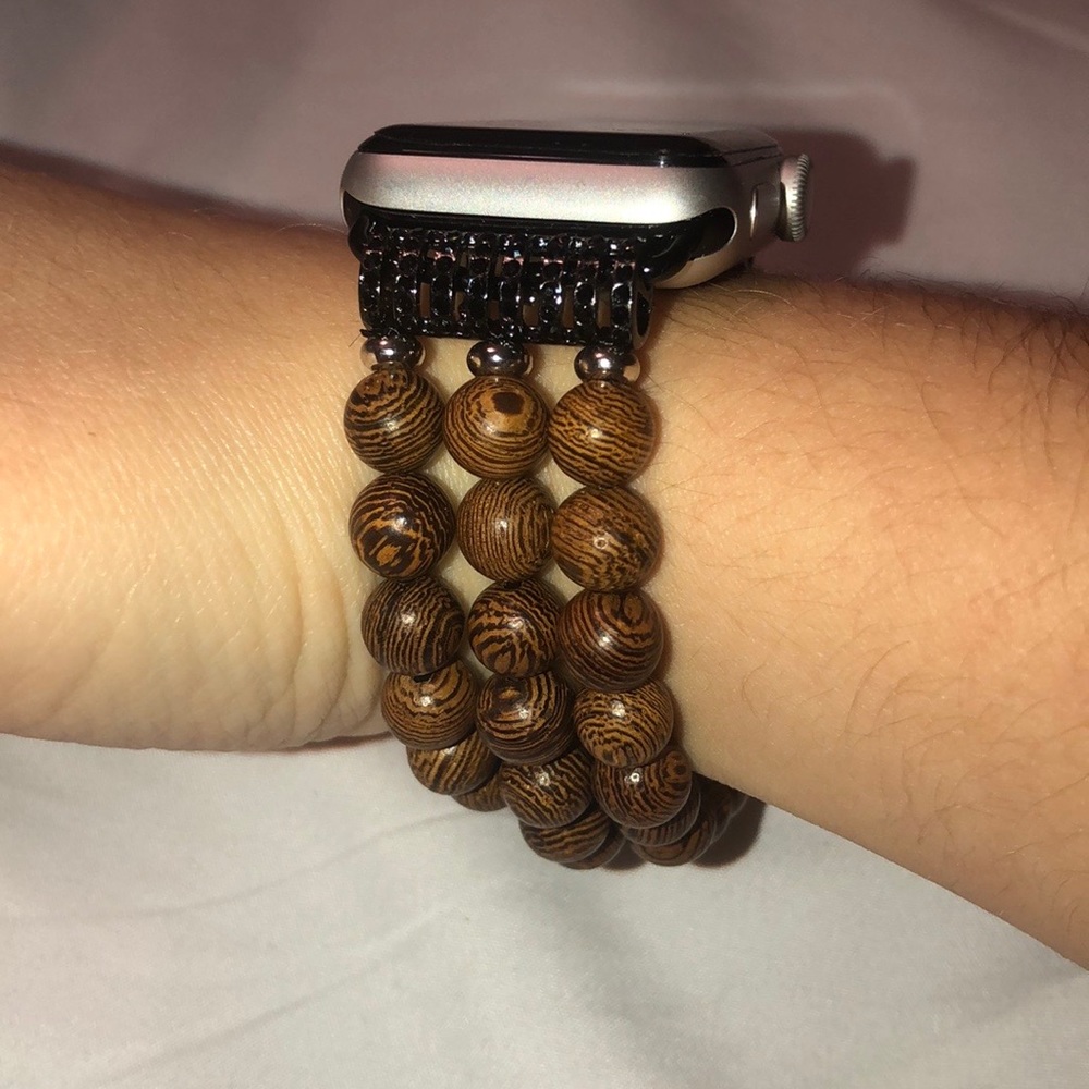 Apple Watch Wooden Beaded Exchangeable Band